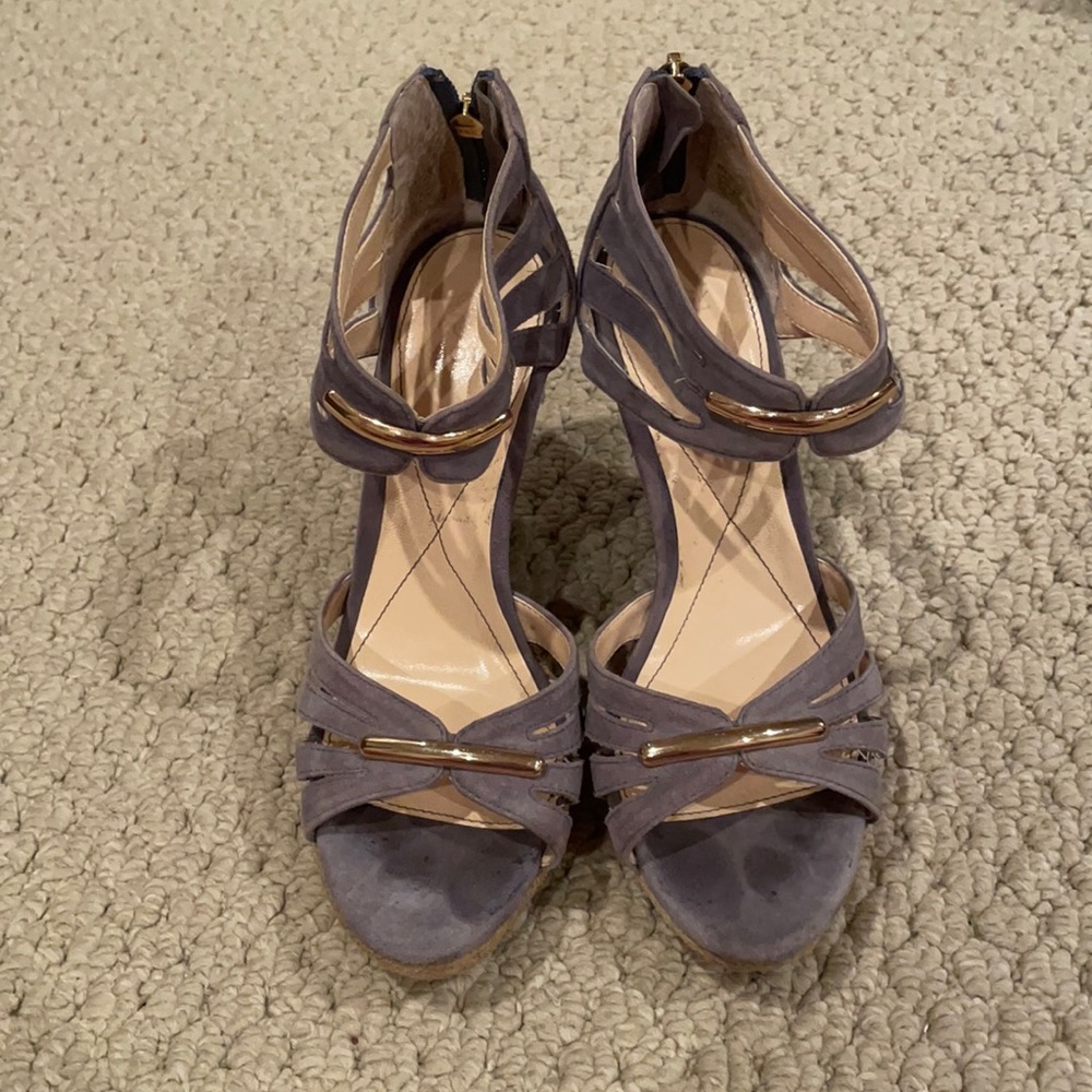 High heeled wedge sandals